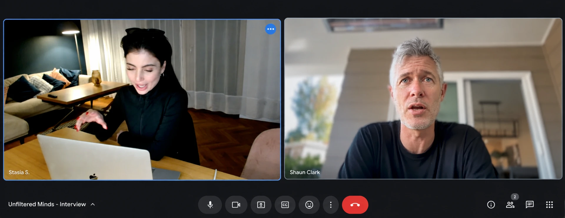 Stasia recording an Unfiltered Minds conversation